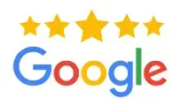 A logo featuring the word "Google" in colorful letters, accompanied by five yellow stars above it.